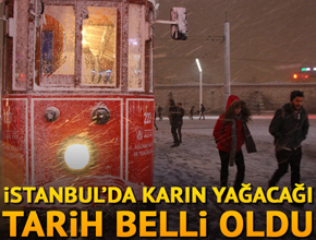 İstanbul'a karın yağacağı tarih belli oldu