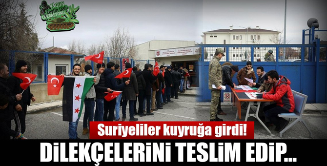 Suriyeliler kuyruğa girdi.. Dilekçe veriyorlar