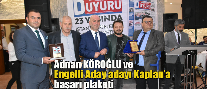 Milletvekili Aday Adayı Köroğlu ve Kaplan'a başarı plaketi