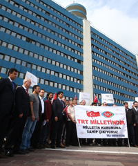 TRT çalışanlarına yönelik saldırılar protesto edildi