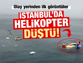 Maltepe'de denize helikopter düştü