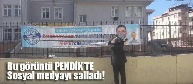 Ahmet Cin'in yırtılan pankartını düzelten vatandaşın görüntüsü sosyal medyayı salladı