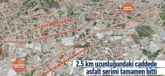 2.5 Kilometrelik cadde baştan sona asfaltlandı