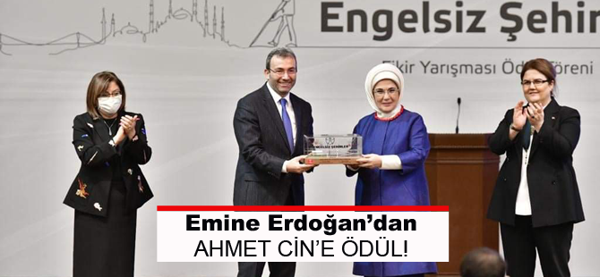 Emine Erdoğan Pendik'teydi.. Ahmet Cin'e ödül