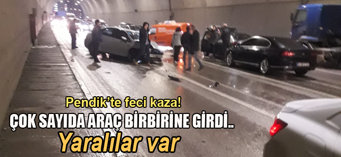 Pendik'te zincirleme kaza! Yaralılar var..