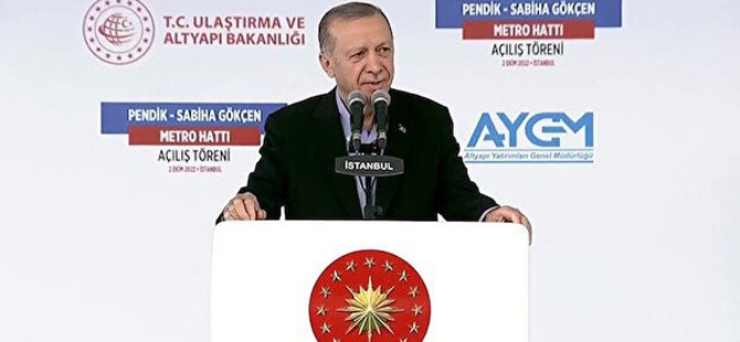 Pendik-Sabiha Gökçen Metrosu'nu Cumhurbaşkanı Erdoğan açtı