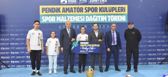 Pendik'te amatör spor kulüplerine malzeme desteği