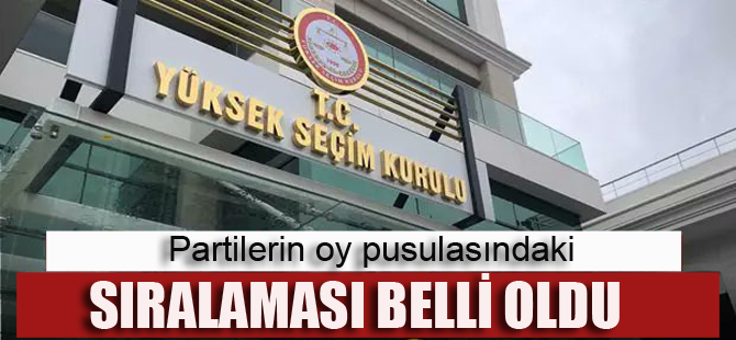 Partilerin oy pusulasındaki sıralaması belli oldu