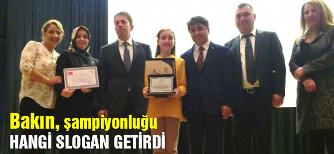 Aslı Sena Sarı Türkiye slogan şampiyonu