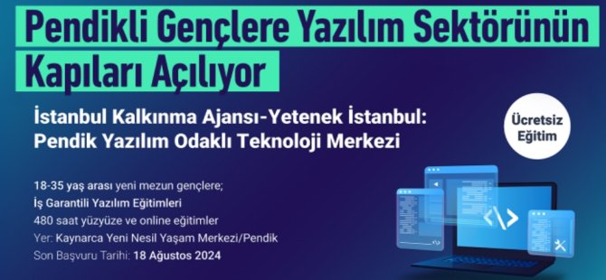 Pendikli Gençlere Yazılım Sektörünün Kapıları Açılıyor