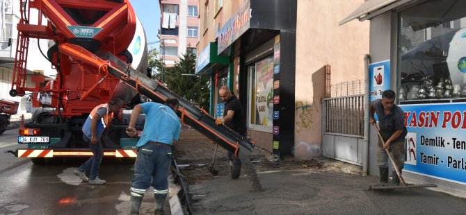 Dayanıklı beton kaldırım yapılıyor