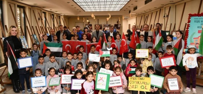 SEYİT BURHAN TOPRAK İLKOKULU'NDAN "FİLİSTİN'E ÖZGÜRLÜK VE YEŞİL VATAN" Sergisi