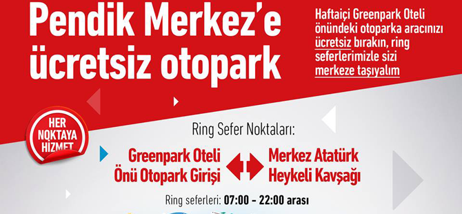 Pendik Merkez'e Ücretsiz Otopark