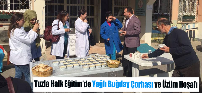 Yağlı buğday çorbası ve üzüm hoşafı