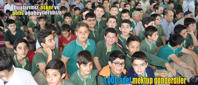 Asker ve polis ağabeyilerine  dua ve mektup yazarak destek verdiler