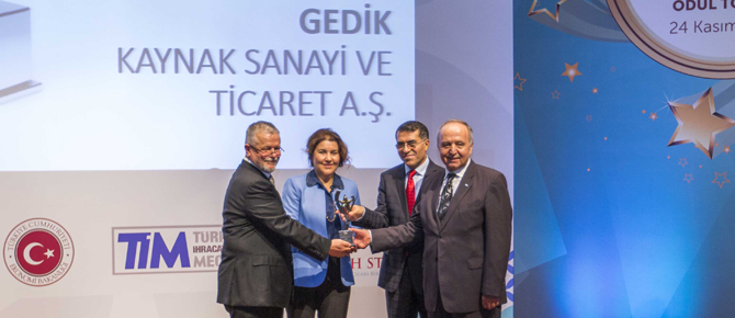 Gedik Holding'e en çok ihracat yapan ikinci firma ödülü!