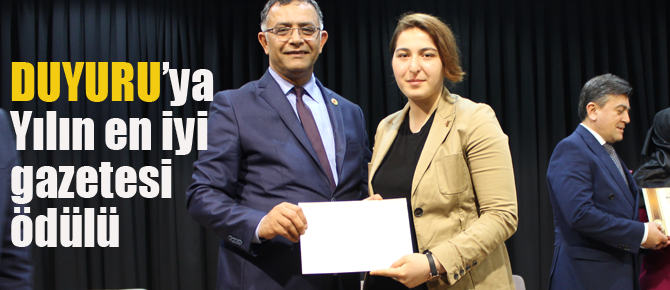 2016 yılı gazetecilik başarı ödülü Duyuru Gazetesi'nin oldu!