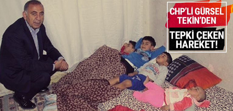 CHP'li Gürsel Tekin Suriyeli ailenin evine ayakkabıyla girdi!