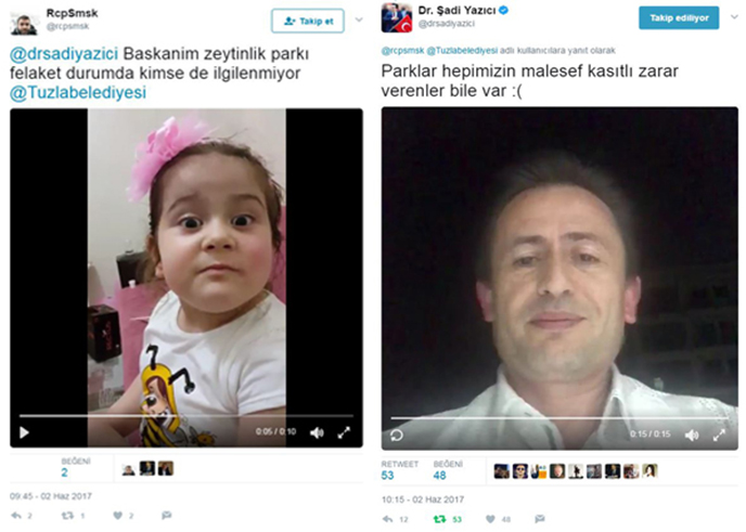 Babasının sosyal medya hesabından başkana twet attı