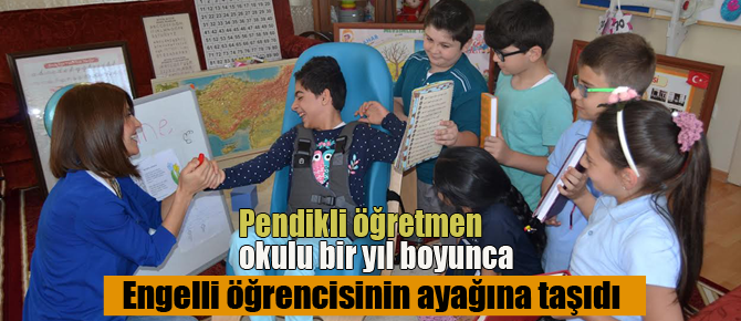Okulu bir yıl boyunca engelli öğrencinin ayağına taşıdı
