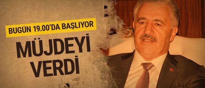 Bakan Arslan İstanbullulara müjdeyi verdi bugün 19.00'da başlıyor