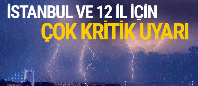 Hava durumu İstanbul ve 12 ile önemli uyarı