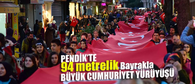 94 Metrelik Türk Bayrağı’yla Yürüdüler