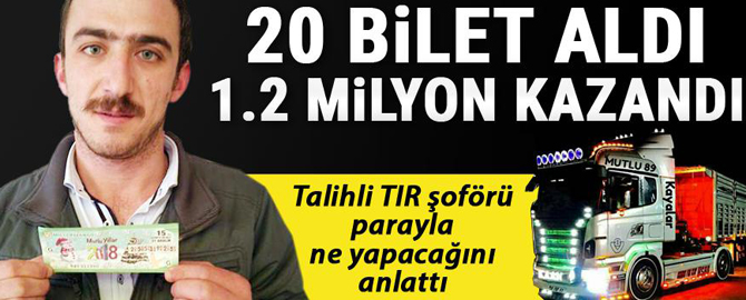 20 bilet aldı, Piyangodan 1 milyon 250 bin TL kazandı...