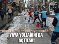 Pendik'te yaya yolları ve kaldırımlar da kardan temizlendi