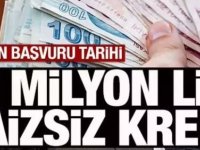 1.5 Milyon lira faizsiz kredi!