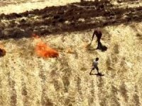 Dronlar, Kaçak Trafoları Ararken Anız Yakanları da Görüntüledi